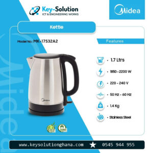 Midea Electric Kettle Stainless Steel 1.7Ltrs