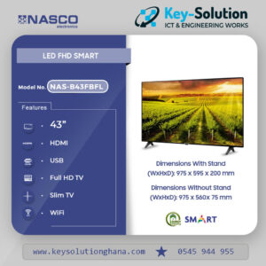 Nasco 43 Inch Led Flat Television - NAS-B43FBFL