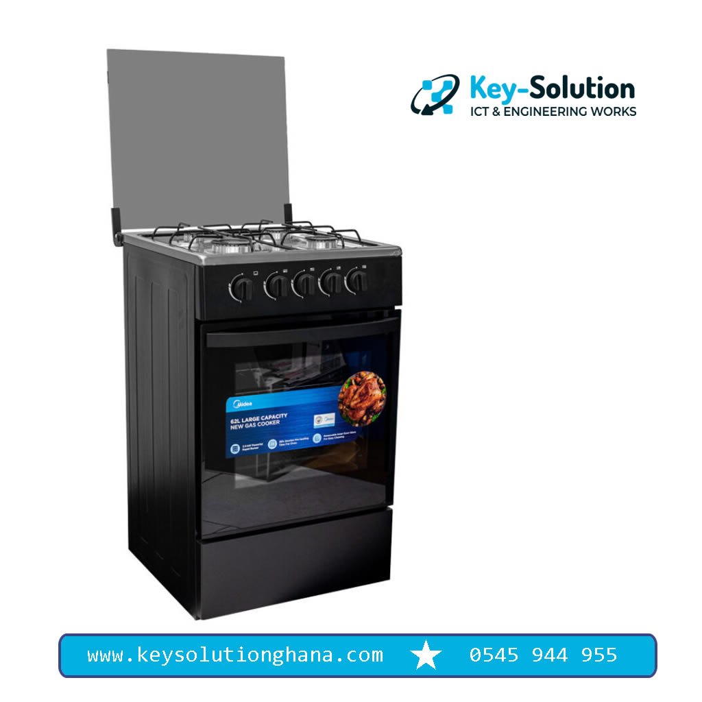 Midea 4 Burner Gas Cooker Black Mirror - Image 2